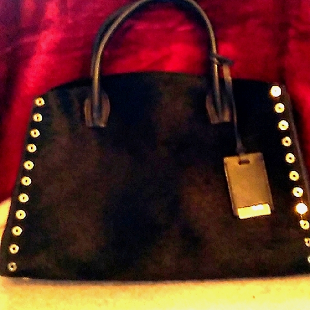 NWOT dressy dark chocolate IACUCCI Italian leather & suede tote. BEAUTIFUL 💫